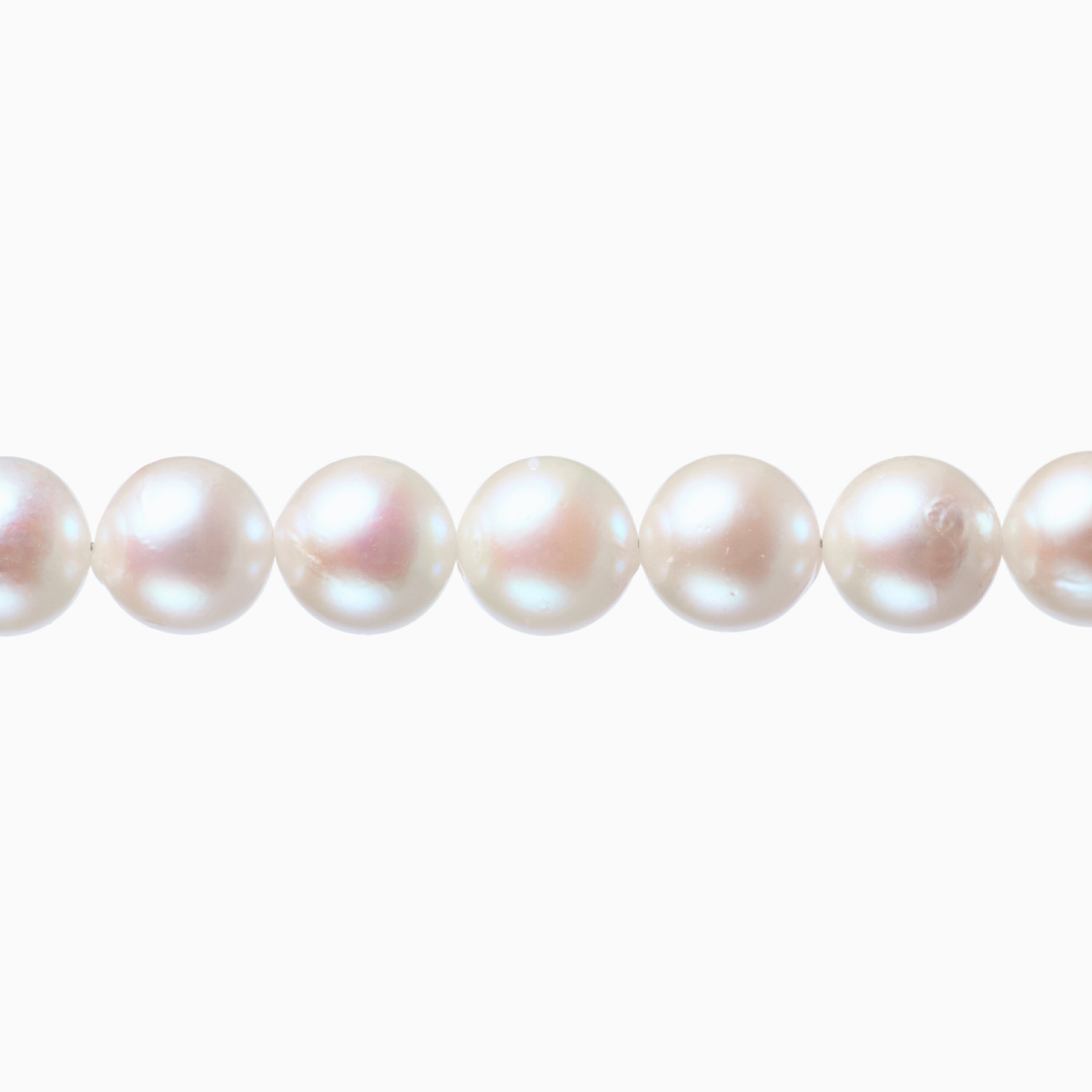《真珠大卸からの直販》■テリ評価75点・早期完売にご注意・同価格でも滅多にご紹介できない、ピンクベースの柔らかな輝き■越物アコヤ本真珠ネックレス[ホワイト系ピンクグリーン] 7.5-8.0mm【送料無料】