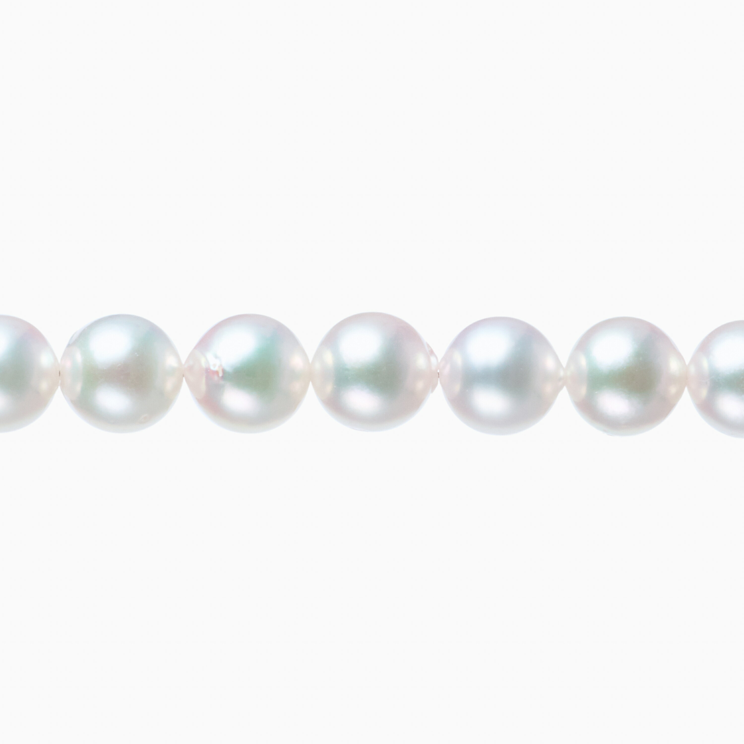 Rakuten - 《真珠大卸からの直販》■ テリ評価85点・限りなく最高評価に近い純白色を宿す限定商品 ■越物アコヤ本真珠ネックレス[ホワイト系グリーンピンク] 8.0-8.5mm【送料無料】