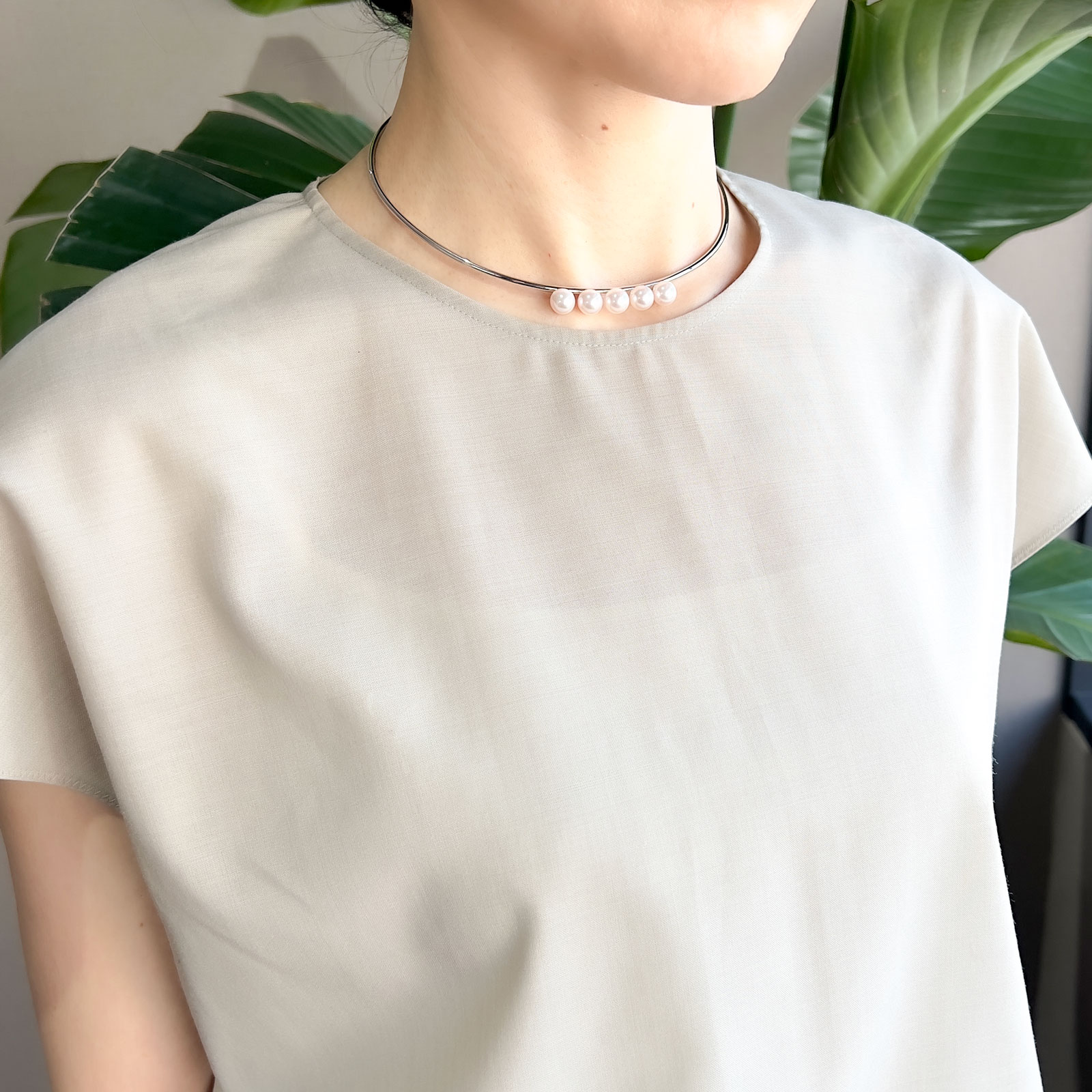 《真珠大卸からの直販》■セレブカジュアルパールチョーカー■越物アコヤ本真珠7.5mmUP・SV925製[ホワイト系グリーンピンク] 7.5mmUP【送料無料】