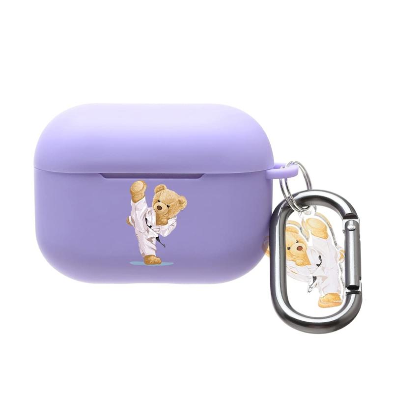 ONLYOU Airpods pro2 用 ケース おしゃれ 韓国 かわいい TPU 柔道 くま クマ bear デザイン エアーポッ..