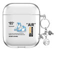 AirPods 用 ケース スポーツブランドスタイル エアーポッズ ケース カバー 全面保護カバー 落下防止 耐衝撃 装着充電可能 モダンなスタイル カラビナ付き ワイヤレス充電対応