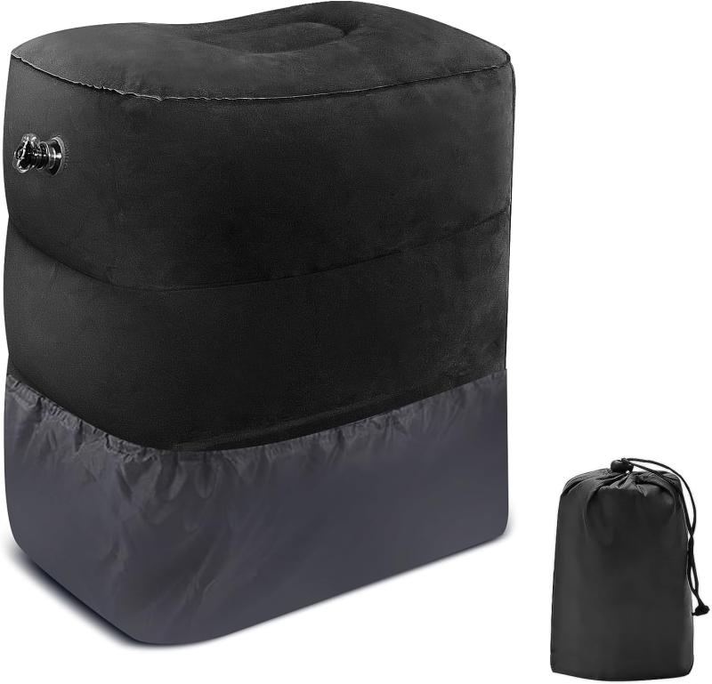 IFLY 飛行機 フットレスト 子供 エアー足枕 空気足置き 足の疲れむくみ対策 三段階 高さ調節できる 車..