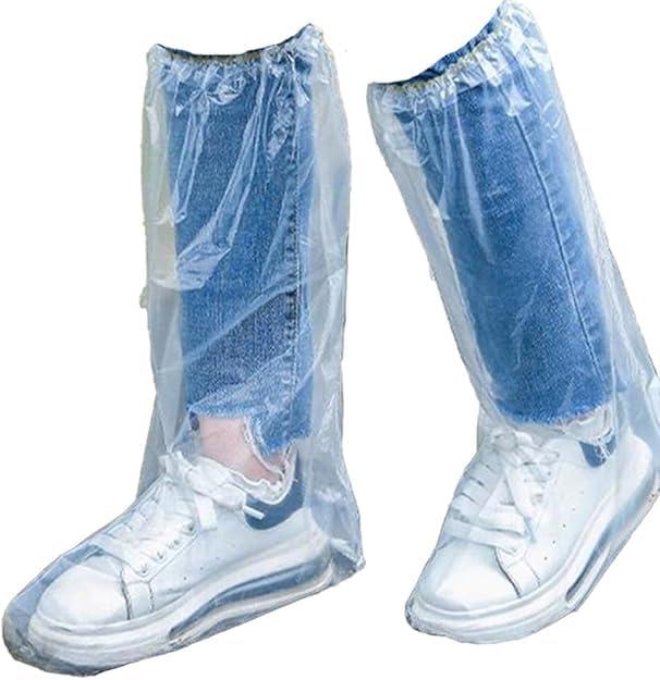 [Angel's Closet] シューズカバー 使い捨て 極厚 ロング 10枚入(5人分) 靴カバー 防水 防汚 膝下 ロングタイプ 携帯 防災用 常備品 レインシューズ カバー