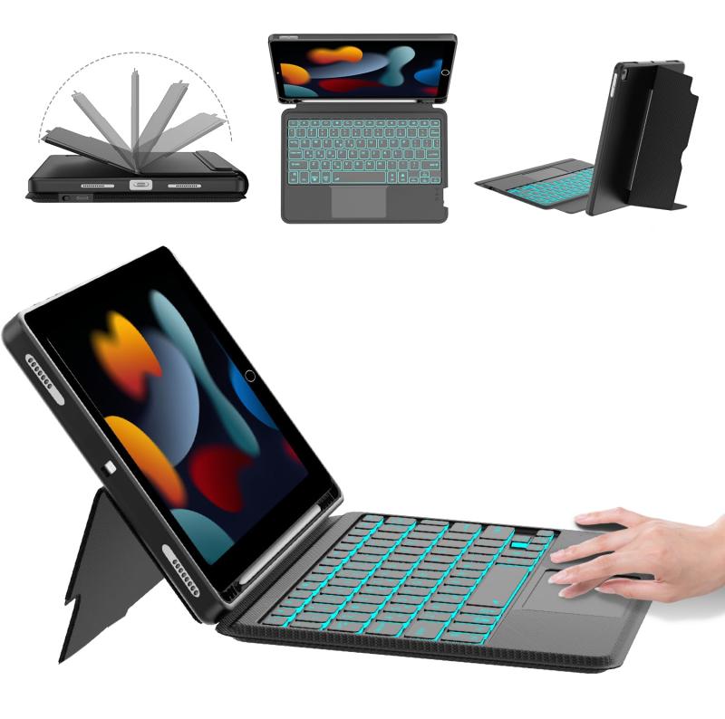 【2025新モデル】iPad Air 11 (M2 2024/M3 2025) & iPad Air 第7/6/5/4世代 キーボード付きケース 縦向き・横向き対応 10.9インチ & 11インチ iPad Pro 11 (第4/3/2/