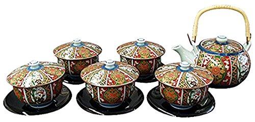茶器 おしゃれ ： 古伊万里 茶托付番茶器 セット Japanese Tea set(Tea pot x1pcs/Cup x5pcs/with sauc..