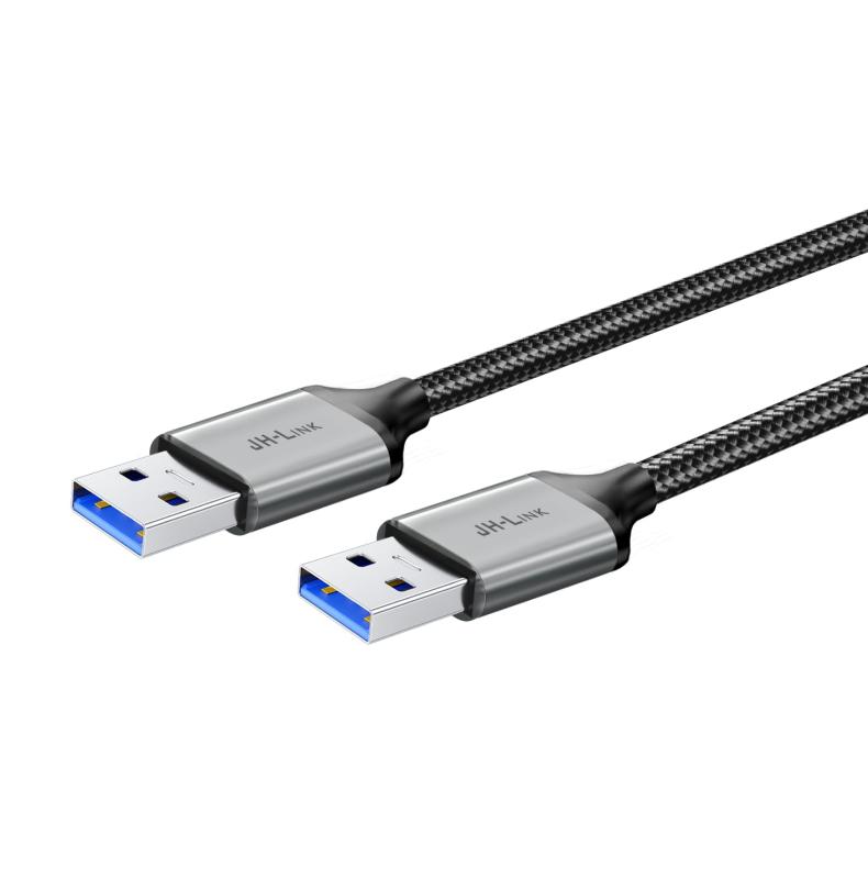 JH-LINK USB3.0ケーブル タイプA-タイプA オス-オス コットン編み 高耐久性 取り回しやすい