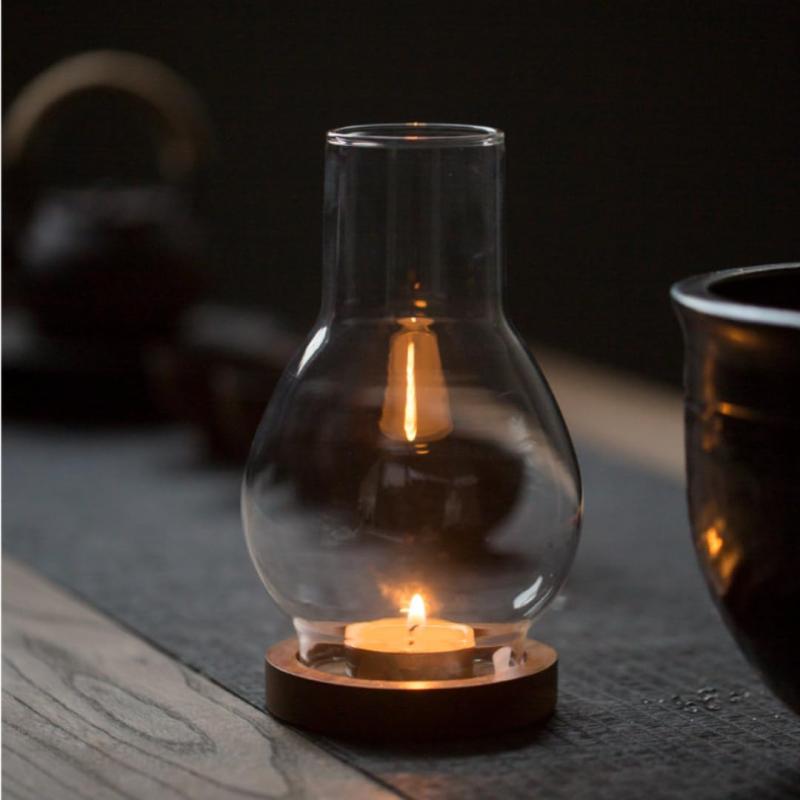 キャンドルホルダー キャンドルスタンド キャンドルホルダー ガラス キャンドルランタン ロウ付き