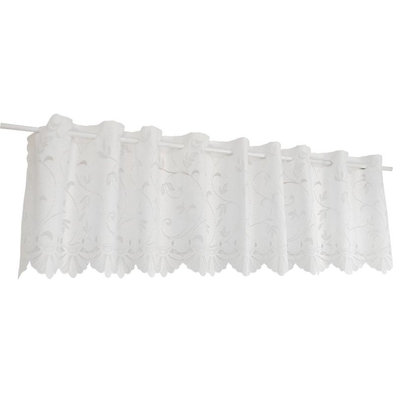 Arie(アーリエ) カフェカーテン サラサカフェ 150cm ホワイト リーフ柄