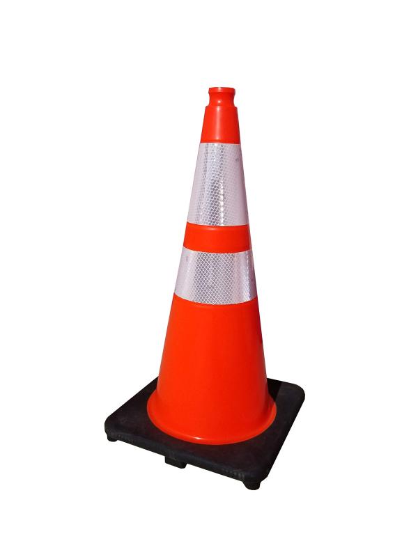 PVC製 カラーウェイトコーン700 重さ3.2kg 重量タイプ オレンジ色 スリーエム社製高輝度反射シート採用