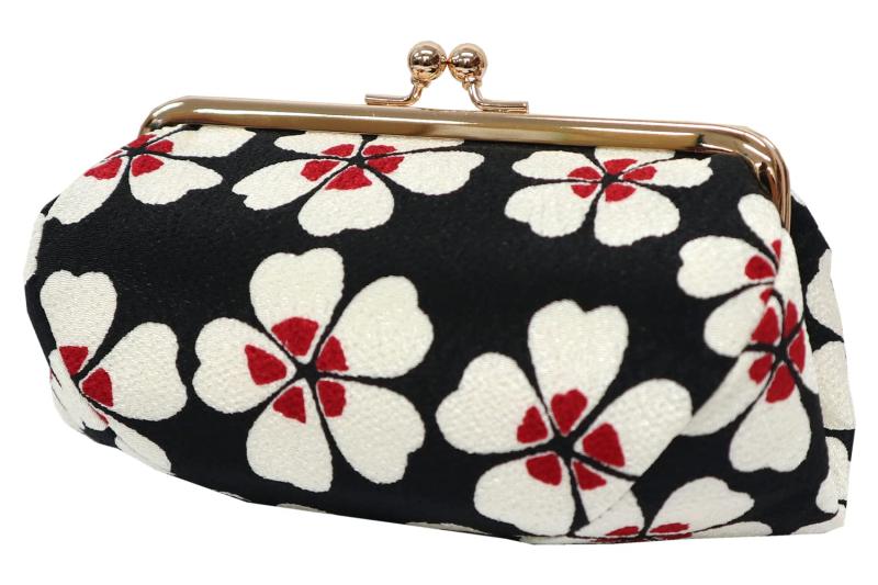 がま口コスメポーチ 化粧ポーチ 二越ちりめん 京都 小紋工房 和KOMONO 江戸小紋 0105