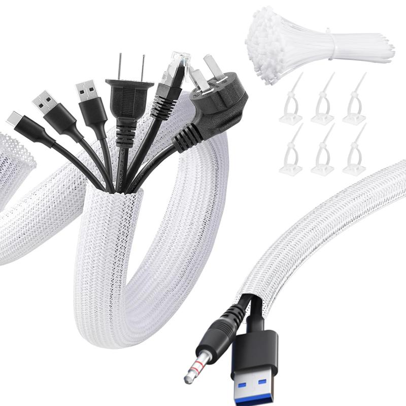 ケーブル収納スリーブ 配線カバー 編組ケーブル 3M×1.3cm