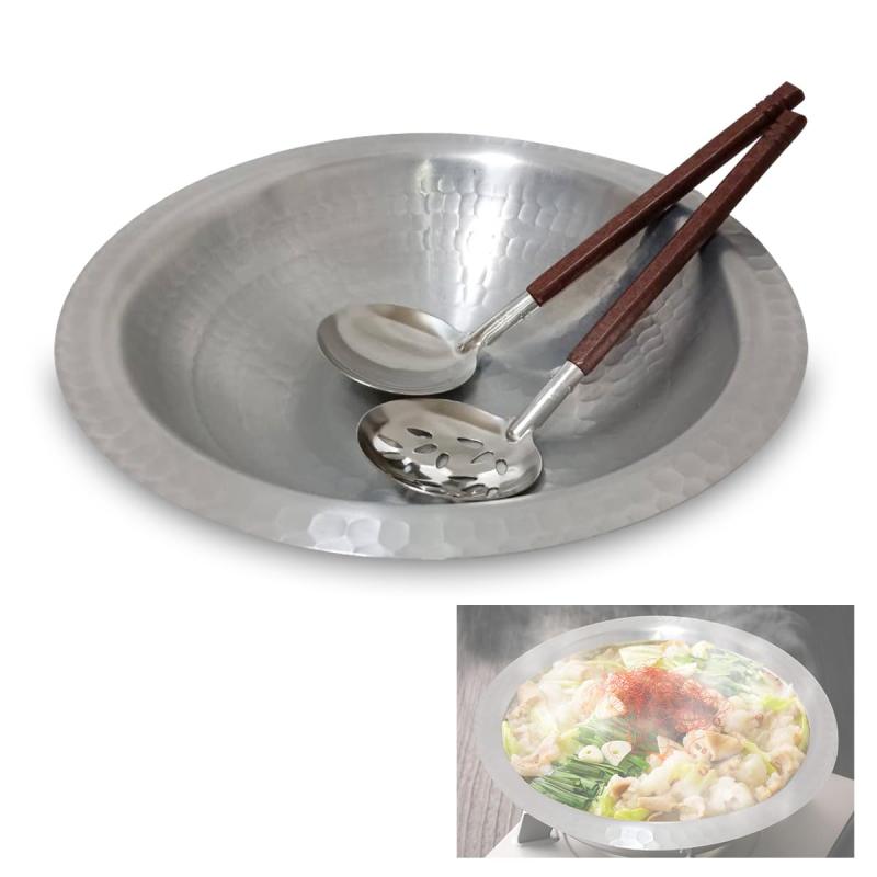 MMMoru うどんすき鍋 寄せ鍋 もつ鍋 しゃぶしゃぶ鍋 業務用 多目的鍋 卓上お玉セット付き