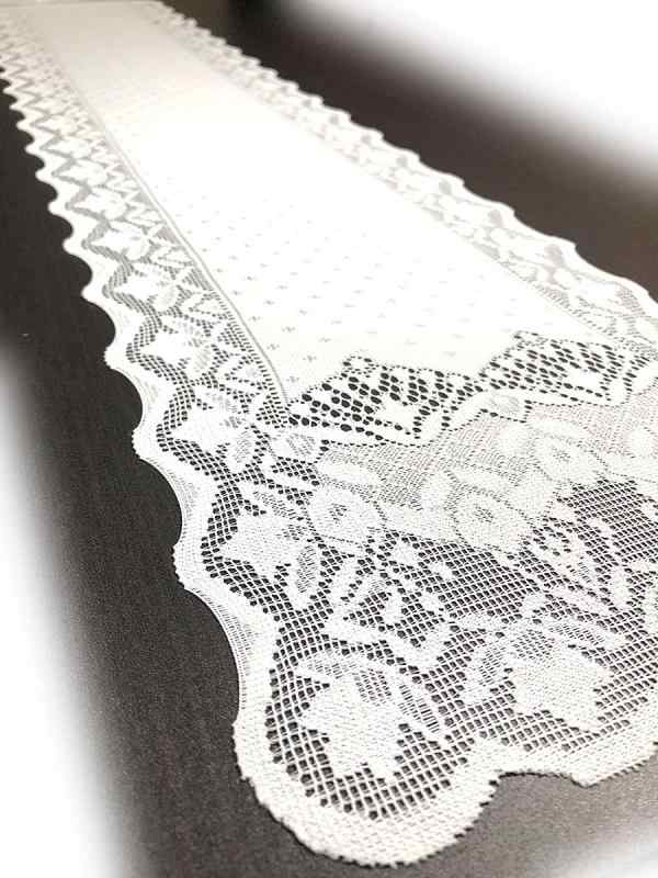 kaeilace テーブルランナー 撥水 防汚 レース おしゃれ エレガンス 北欧 テーブルセンター商品サイズ：（約） 幅24×縦　　cm　　生産国：日本製（桐生市）　　素材：ポリエステル100％（レース編生地）　撥水加工　撥水加工コーティ...