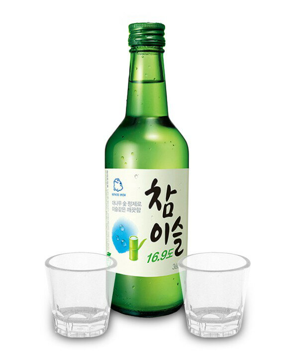 『グラス2個付』チャミスル360ml1本+グラス2個付＜韓国焼酎＞★送料無料★・梨泰院クラス★グラス柄はランダム