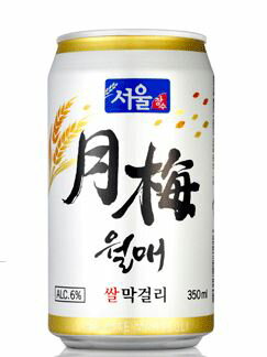 ●ソウル月梅マッコリ350ML×6缶＜韓国どぶろく・送料無料・缶マッコリ・韓国マッコリ＞★賞味期限8/12