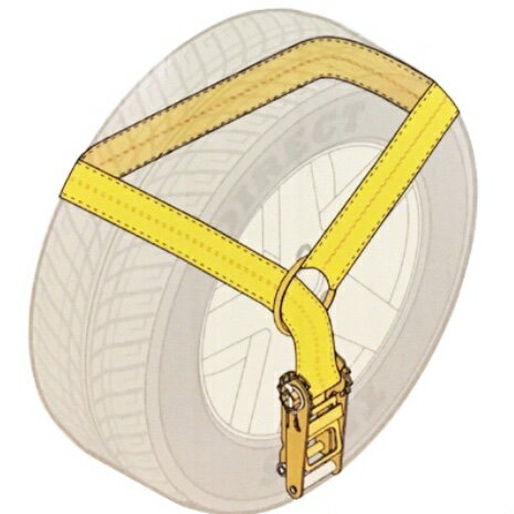 2本　積載車対応 タイヤ固縛対応ラッシングベルト 中間金具付属 レッカー工具 車両固定 レッカー用品 けん引 タイダウン 荷締めベルト