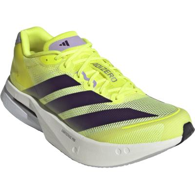 アディダス アディゼロ ボストン 13 Adizero Boston 13 メンズ ランニングシューズ JP9251 Solar Yellow / Aurora Plum / Powder Plum レギュラーフィット ジョギング トレーニング テンポラン ロードレース アップシューズ 部活 レース本番でもトレーニングでも、ランナーを最適なペースに導く高機能オールラウンドモデル。サブ2.5～サブ5まで幅広く活躍！ 商品情報■品番：JP9251■品名：Adizero Boston 13■カラー：Solar Yellow / Aurora Plum / Powder Plum■生産国：ベトナム■幅/ラスト：レギュラーフィットシューレーステキスタイルアッパーテキスタイルソックライナー高推進力グラスファイバー製5本指ロッド「ENERGYRODS 2.0」LIGHTSTRIKE PRO（ライトストライクプロ）ミッドソールLIGHTSTRIKEクッショニング平均重量：255 g （27 cm片足重量）ミッドソールドロップ：6 mm（ヒール：36 mm / 前足部：30 mm）Continental™ラバーを採用したLIGHTTRAXION（ライトトラクション）アウトソール商品カラー： Solar Yellow / Aurora Plum / Powder Plum製品コード： JP9251レース本番でもトレーニングでも、ランナーを最適なペースに導く高機能オールラウンドモデル。ミッドソールには、前モデルで採用されたフルレングスのグラスファイバー製5本指ロッド「ENERGYRODS 2.0」を引き続き搭載。また、アディダス独自の低密度高反発高素材「LIGHTSTRIKE PRO（ライトストライクプロ）」を前モデルと比較して13.8%増量。それにより、クッション性、反発性、弾力性、軽量性などを高いレベルで実現しながら、より柔らかく、快適な足元に。さらにトップレーシングモデル「ADIZERO ADIOS PRO 4」で導入された新アウトソール「LIGHTTRAXION（ライトトラクション）」を新たに採用し、軽量化を図りながらも高いグリップ力を提供。クッションパッド入りのシュータンと履き口を採用し、前モデルと比較して、足の甲周りのタッチをより快適に調整。※お使いのモニターの発色により実際の商品カラーと異なる場合があります。※ネットショップの在庫は実店舗と共有しております。店頭在庫完売の場合はただちにネットショップの在庫を消し込みしておりますが、手作業のため、ご注文のタイミングによりご注文をキャンセルさせていただく場合もございます。誠に恐れ入りますが、あらかじめご了承お願いいたします。 5