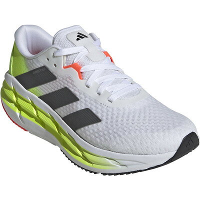 アディダス アアディスター 3 Adistar 3 メンズ ランニングシューズ IE8222 Off White / Aurora Ink / Flash Aqua レギュラーフィット ジョギング ファンラン レース マラソン トレーニング 部活 アップシューズ クッション性 サポート性 快適性 長距離のスローランで活躍する一足。耐久性も高く安心して長距離を走れます♪ 商品情報■品番：IE8222■品名：ADISTAR 3■カラー：Off White / Aurora Ink / Flash Aqua■生産国：ベトナム■幅/ラスト：レギュラーフィットシューレースクロージャーテキスタイルと合成メッシュのアッパーテキスタイルライニングREPETITORミッドソール重量：275 g（27 cm 片足重量）アディウェアアウトソールミッドソールドロップ/5mm(ヒール40mm/前足部35mm)ペースを乱さず、自分のゴールまで着実に進みたいランナーに履いてほしい、アディダス　ランニングシューズ。長距離ランナーをターゲットにしたこのシューズは、クッション性が高く、何キロでも力強く走れそうな、密度の異なる二重構造のREPETITORミッドソールを採用。通気性に優れたメッシュアッパーがエアフローを促進するから、シューズの中が蒸れにくい。また、内側のフィットシステムが足を安定させ、長距離ランニングでサポート力を発揮。そして、確かなグリップ力と耐久性が特徴の、アディウェアアウトソールを合わせている。この製品には、リサイクル素材を20%以上使用。製造された製品の素材をリユースすることで、ゴミの量、限りある資源への依存、そしてアディダス製品のフットプリントを減らすことにつながる。※お使いのモニターの発色により実際の商品カラーと異なる場合があります。※ネットショップの在庫は実店舗と共有しております。店頭在庫完売の場合はただちにネットショップの在庫を消し込みしておりますが、手作業のため、ご注文のタイミングによりご注文をキャンセルさせていただく場合もございます。誠に恐れ入りますが、あらかじめご了承お願いいたします。 5