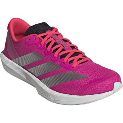 アディダス アディゼロ BK Adizero BK ユニセックス 男女兼用 ランニングシューズ JP6544 Shock Pink / Silver Metallic / Lucid Red レギュラーフィット レーシング トレーニング用 アップシューズ 陸上部 部活 薄底 クロストレーニング 軽量 スニーカー 普段履き 毎日の部活を支える一足。デイリーランニングに最適な多目的フラットレーサー。 商品情報■品番：JP6544■品名：Adizero BK■カラー：Shock Pink / Silver Metallic / Lucid Red■生産国：インドネシア■幅/ラスト：レギュラーフィット■素材：アッパー素材: 合成繊維アウター素材: ゴム底レギュラーフィットシューレースクロージャーテキスタイルアッパーテキスタイルライニングLIGHTSTRIKEミッドソールLightstrikeクッショニング重量：199 g（27 cm片足重量）コールドセメント構造ラバーアウトソールミッドソールドロップ：4mm（ヒール：23 mm / 前足部：19 mm）毎日の部活を支える一足。デイリーランニングに最適な多目的フラットレーサー。アディゼロのトップレーシングシューズにも採用されている高機能フォーム素材「LIGHTSTRIKE」をミッドソールに搭載した、日本の部活生のために開発された新モデル。陸上競技はもちろん、さまざまなスポーツに打ち込む部活生の日々のアップから屋外練習、クールダウンまで、1足で対応できるオールラウンドシューズ。また、耐久性・軽量性・フィット性をバランス良く兼ね備え、ダッシュからジョグまでの幅広い動きをしっかりサポート。部活動だけでなく、通学シーンでも活躍する一足です。※お使いのモニターの発色により実際の商品カラーと異なる場合があります。※ネットショップの在庫は実店舗と共有しております。店頭在庫完売の場合はただちにネットショップの在庫を消し込みしておりますが、手作業のため、ご注文のタイミングによりご注文をキャンセルさせていただく場合もございます。誠に恐れ入りますが、あらかじめご了承お願いいたします。 5