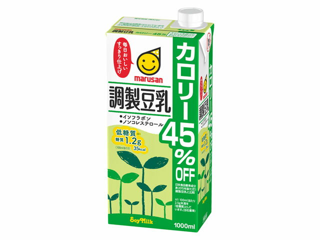 マルサンアイ　調製豆乳 カロリー45％オフ　紙パック　1ケース(1000ml×6本）『豆乳』【ケース販売】【健康食品】【健康シニア】