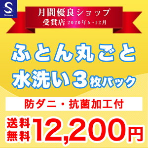 【月間優良ショップ受賞店】布団クリーニング【丸洗い3枚パック】防ダニ抗菌加工付 ふとん丸洗い ふとんクリーニング