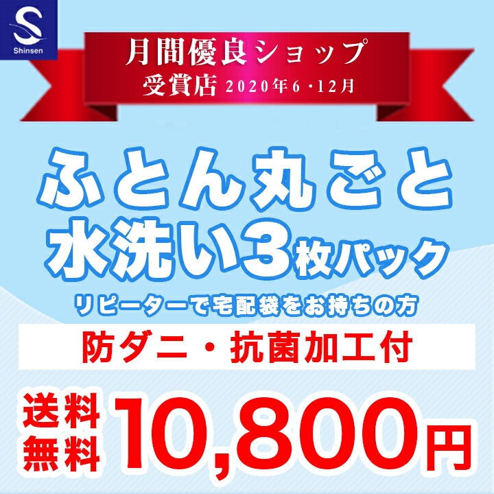 布団クリーニング/リピーター割引【丸洗い3枚パック】防ダニ抗菌加工付　※宅配袋をお持ちの方用注文