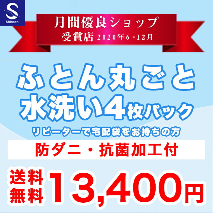 布団クリーニング/リピーター割引【丸洗い4枚パック】防ダニ抗菌加工付　※宅配袋をお持ちの方用注文