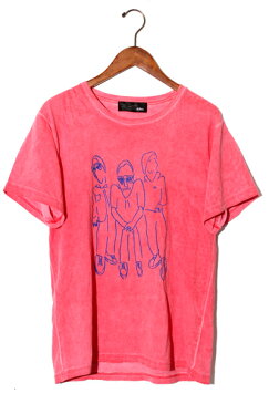 ALDIES アールディーズ B Boys T ムラ染め イラストTシャツ M ピンク 春夏 A1014416 /◆ メンズ 【中古】【ベクトル 古着】 180310 ベクトル　新都リユース