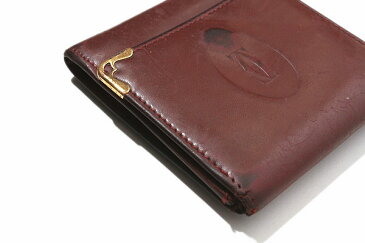 Cartier カルティエ 本革 カーフレザー 小銭入れ コインケース ボルドー/◆☆ レディース 【中古】【ベクトル 古着】 180920 ベクトル 新都リユース