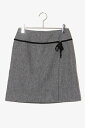 【中古】QUEENS COURT クイーンズコート ウール ミニスカート 01 GRAY グレー /◆☆ レディース 【ベクトル 古着】 231012