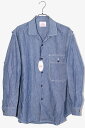 【中古】未使用品 melple メイプル NAVAL CHAMBRAY SHIRTS ナバル シャンブレーシャツ 長袖シャツ M BLUE ブルー MP2AW012 /◆ メンズ 【ベクトル 古着】 240306