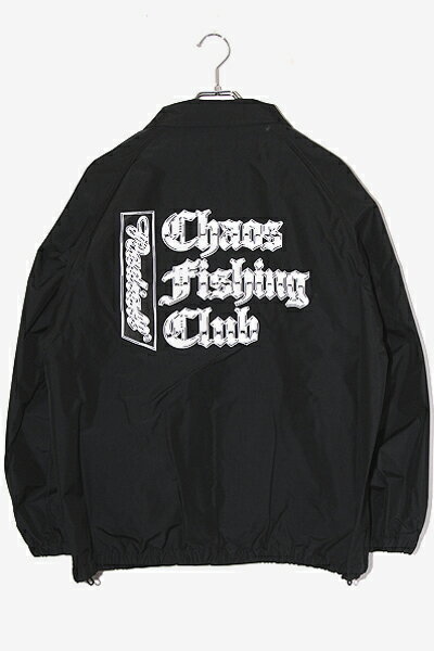 【中古】XL 未使用品 2023AW Chaos Fishing Club × RADIALL カオスフィッシングクラブ ラディアル CHROME LETTERS WINDBREAKER JACKET ウィンドブレーカー コーチジャケット ブルゾン BLACK ブラック RAD-23AW-SPOT-JW01 /■In2 メンズ 【ベクトル 古着】 240323