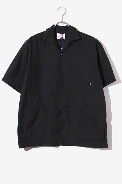 【中古】未使用品 melple メイプル N.R.N.R. CAMP SHIRT ノーレイン ノーレインボー キャンプシャツ ナイロン 半袖シャツ M BLACK ブラック MP3SS019 /◆ メンズ 【ベクトル 古着】 240414