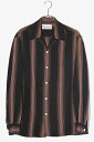 【中古】2022AW WACKO MARIA ワコマリア STRIPED OPEN COLLAR SHIRT L/S ストライプ オープンカラーシャツ 長袖シャツ L BLACK ブラック 22FW-WMS-OC01 /● メンズ 【ベクトル 古着】 240428