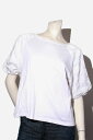 【中古】LADY LUCK LUCA レディラックルカ コットン 切替 ドット柄 ラウンドネック 半袖カットソー Tシャツ WHITE ホワイト 318101110 /◆☆ レディース 【ベクトル 古着】 240713(4)