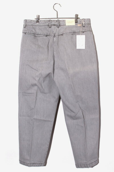 【中古】未使用品 FARAH ファーラー Two-tuck Wide Tapered Pants ツータック ワイド テーパードパンツ コットン ジップフライ デニムパンツ 36 GRAY グレー FR0301-M4005 /◆ メンズ 【ベクトル 古着】 241108