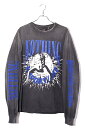 【中古】未使用品 2024AW SAINT MICHAEL × 河村康輔 セント マイケル SIZE:XL KK_LS TEE/NOTHING IMP プリント ヴィンテージ加工 長袖Tシャツ BLACK ブラック SM-YS1-0000-C35 /● メンズ 【ベクトル 古着】 241122