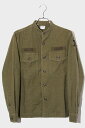 【中古】Deluxe デラックス コットン ロゴ刺繍 ポケット ボタンアップ ミリタリーシャツ 長袖シャツ M KHAKI カーキ D1233 /◆ メンズ 【...