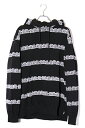 【中古】未使用品 2024SS BLACK EYE PATCH ブラックアイパッチ SIZE:XL OG LABEL BORDERED HOODIE オリジナルラベル ボーダー フーディ プルオーバーパーカー BLACK ブラック BEPSS24CS24 /● メンズ 【ベクトル 古着】 250201(4)