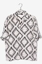 【中古】ZARA ザラ 総柄 半袖 オーフ?ン ワークシ?ャカート?シャツ L IVORY アイボリー 2688/330/070 /◆ メンズ 【ベクトル 古着...