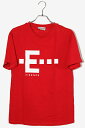 【中古】ERMANNO FIRENZE エルマンノ フィレンツェ ロゴプリント 半袖Tシャツ カットソー 38 RED レッド SE0828219 /◆☆ レディース 【ベクトル 古着】 250429(4)