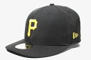 【中古】60.6cm NEW ERA ニューエラ MLBオンフィールド ピッツバーグ パイレーツ オルタネイト2 キャップ 帽子 7 5/8 BLACK ブラッ...