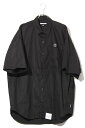 【中古】2023SS NEIGHBORHOOD ネイバーフッド OVER SHIRT SS ロゴ 刺繍 オーバーサイズ 半袖 シャツ M BLACK ブラック 231BENH-SHM01 /● メンズ 【ベクトル 古着】 250520(4)
