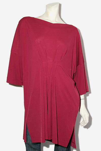 【中古】HIROKO KOSHINO ヒロココシノ ウォッシャブル ドライポンチチュニック カットソー 40 RED レッド RHPJN-09390 /◆☆ レディース 【ベクトル 古着】 250805