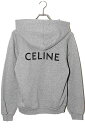 【中古】CELINE セリーヌ バックロゴ プリント フーディー パーカー XS GRAY グレー 2Y005917G イタリア製 国内正規品 /●☆ レディー...