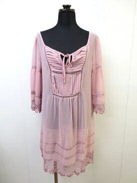 ロイヤルパーティー ROYAL PARTY ハシゴレース かぎ編み 七分袖 シフォン ワンピース 38 春秋 レディース 【中古】【ベクトル 古着】 170923 ベクトル 新都リユース