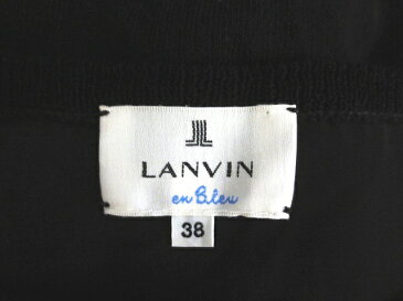 ランバンオンブルー LANVIN en Bleu 異素材切替 ラウンドネック ゆったり ニットチュニック 黒 38 レディース 【中古】【ベクトル 古着】 180911 ベクトル　新都リユース