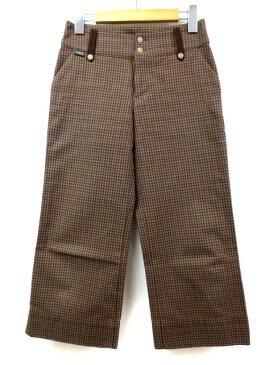 エーグル AIGLE コットン チェック クロップドパンツ S ブラウン 春秋 レディース 【中古】【ベクトル 古着】 181017 ベクトル 新都リユース