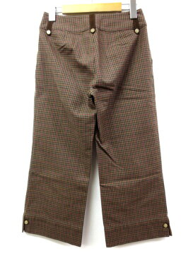 エーグル AIGLE コットン チェック クロップドパンツ S ブラウン 春秋 レディース 【中古】【ベクトル 古着】 181017 ベクトル 新都リユース
