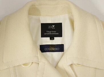 【中古】23区 オンワード樫山 COLOMBO コロンボ 生地使用 カシミヤ混 ショート トレンチコート 40 11号 アイボリー レディース 【ベクトル 古着】 191208 ベクトル 新都リユース